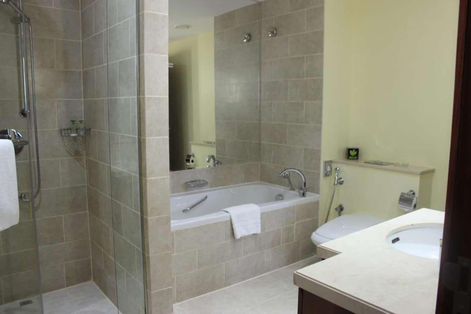 Acomodação de 1 quarto com cama king-size, varanda, vista do centro da cidade e transfer grátis para a Kite Beach, o Dubai Mall e a estação de metrô - Fumantes